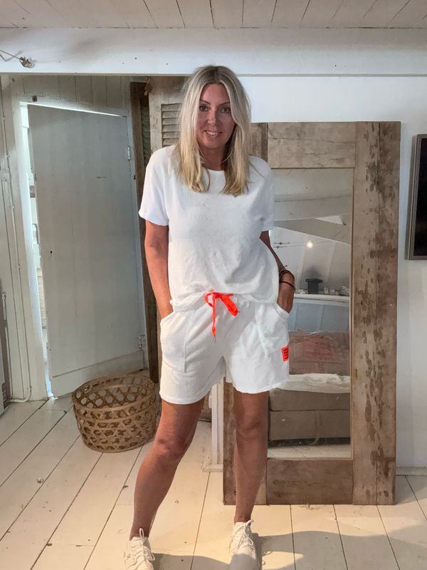 Badstof joggingset oranje fluo