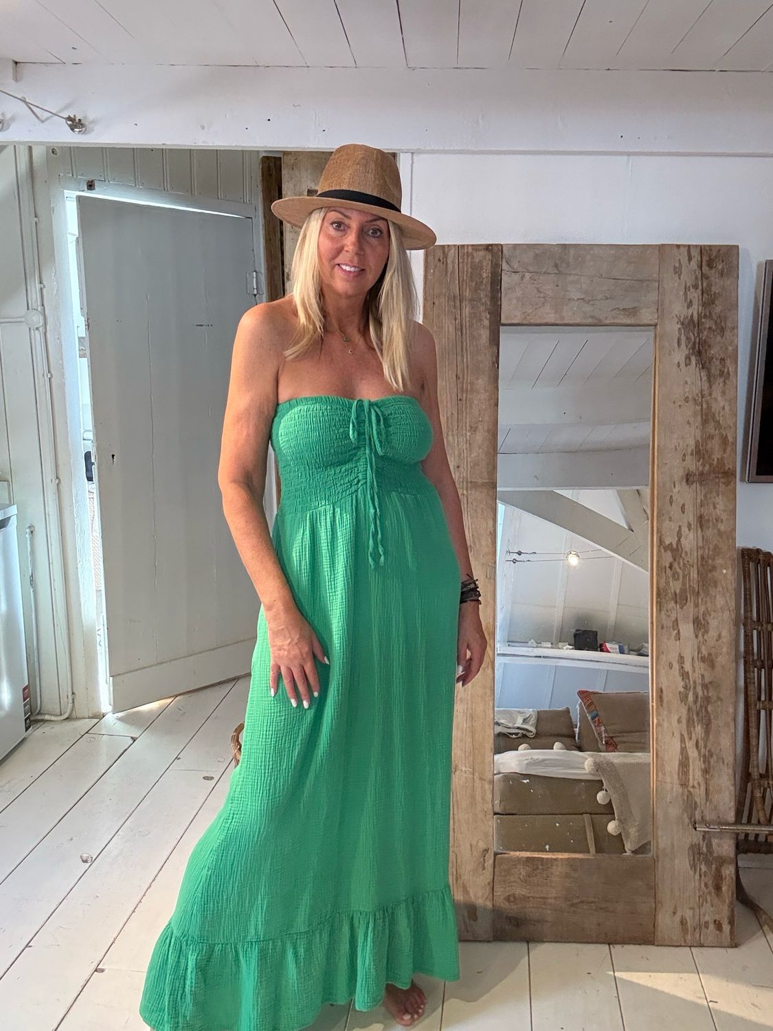 Strapless dress Carry groen