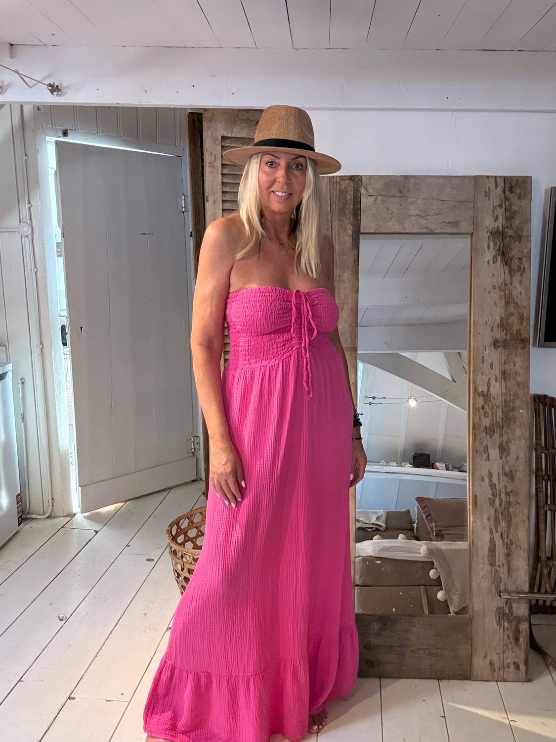 Strapless dress Carry pink