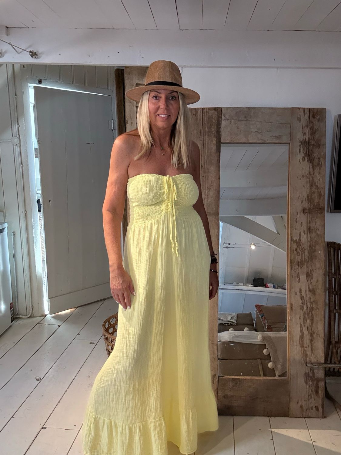 Strapless dress Carrie yellow