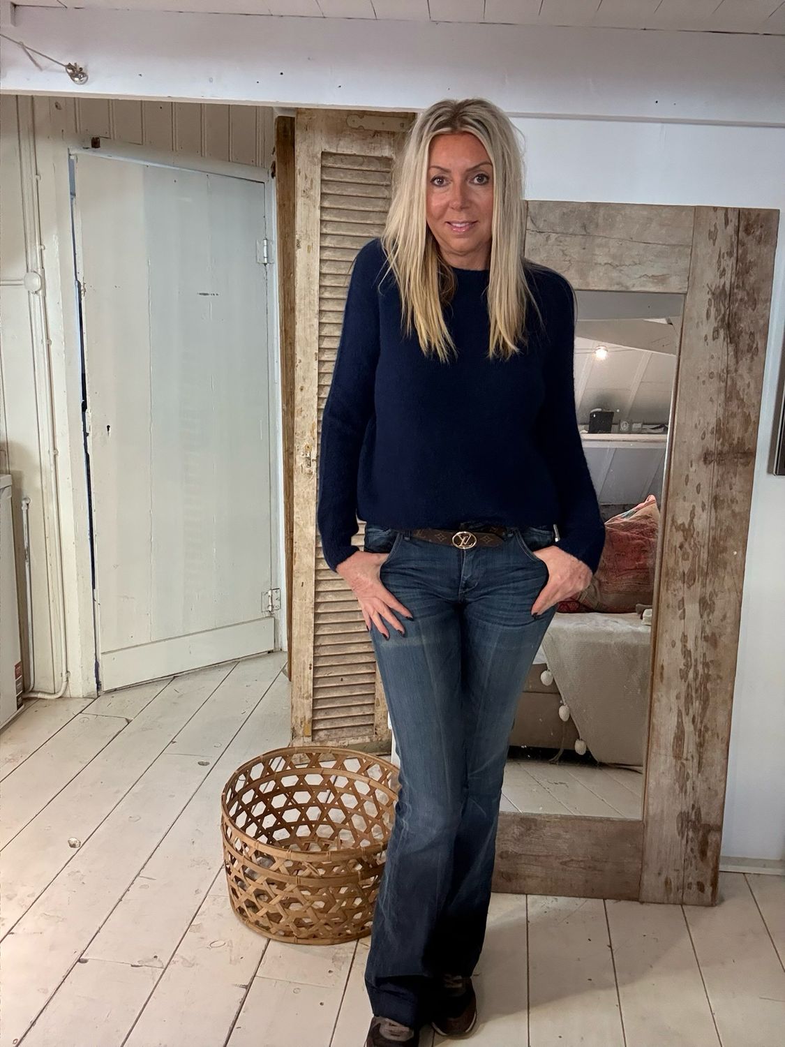 Alpaca trui donker blauw Peggy