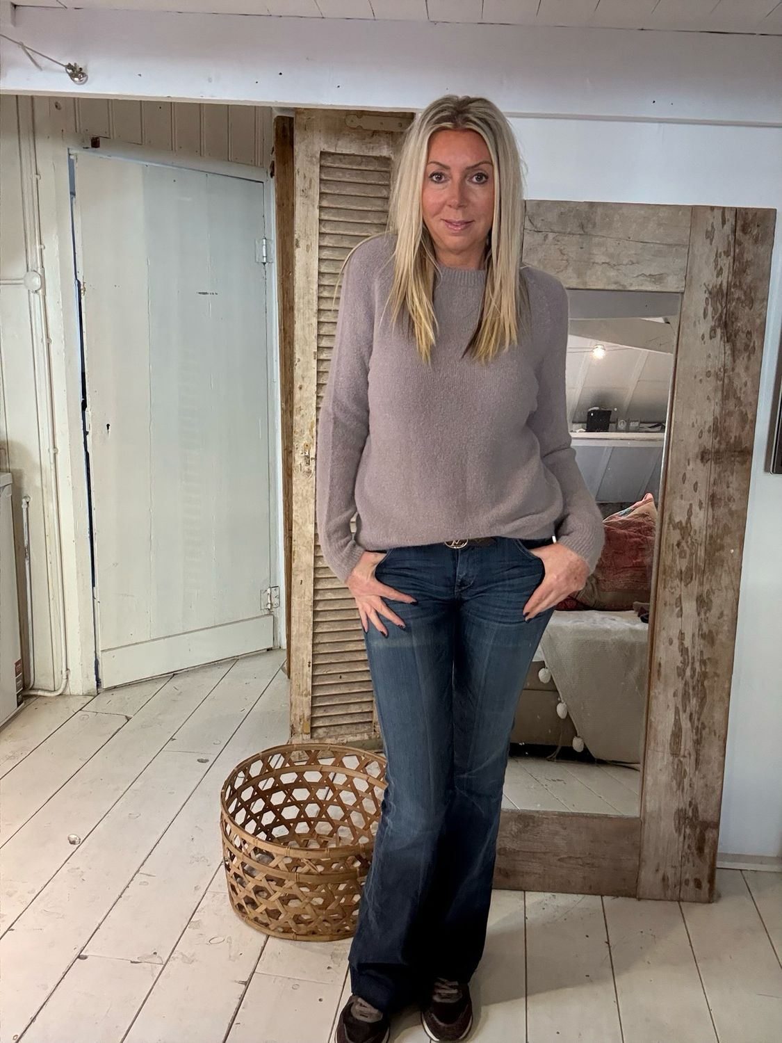 Alpaca trui donker taupe Peggy