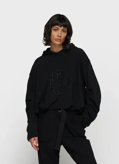 10 Days Pleated Balloon Hoodie Black
