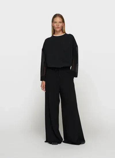 10 Days Wide Leg Pants Crepe Black