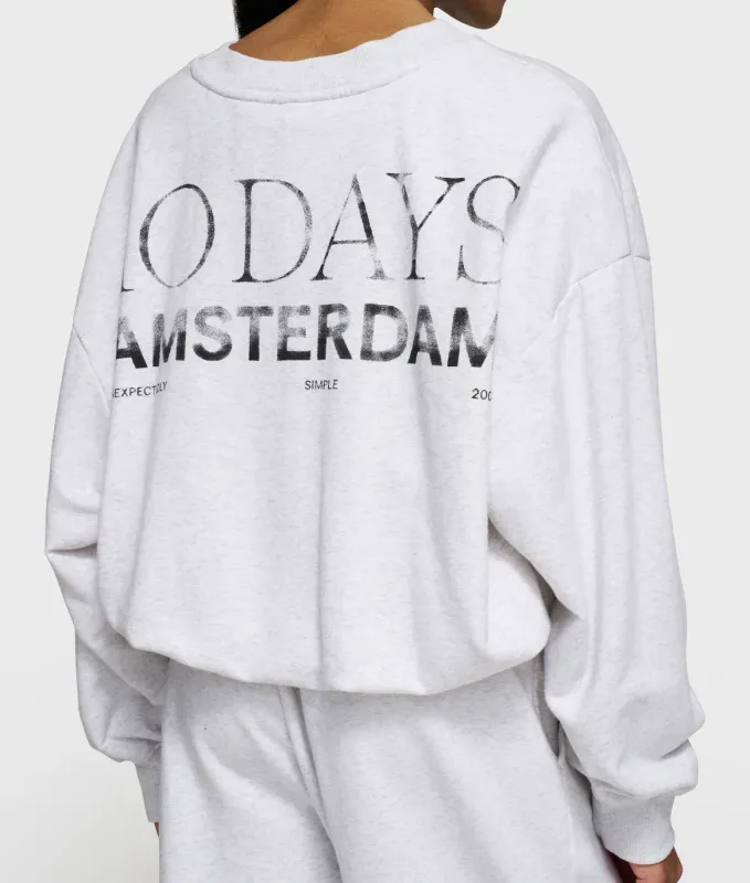 10 Days Pleated Sweater Back Stamp White/Grey 10 Days Pleated Sweater Back Stamp White/Grey