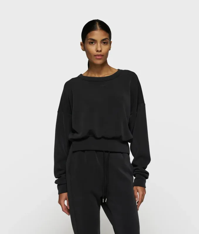 10 Days Soft Scuba Cropped Sweater Black 10 Days Soft Scuba Cropped Sweater Black