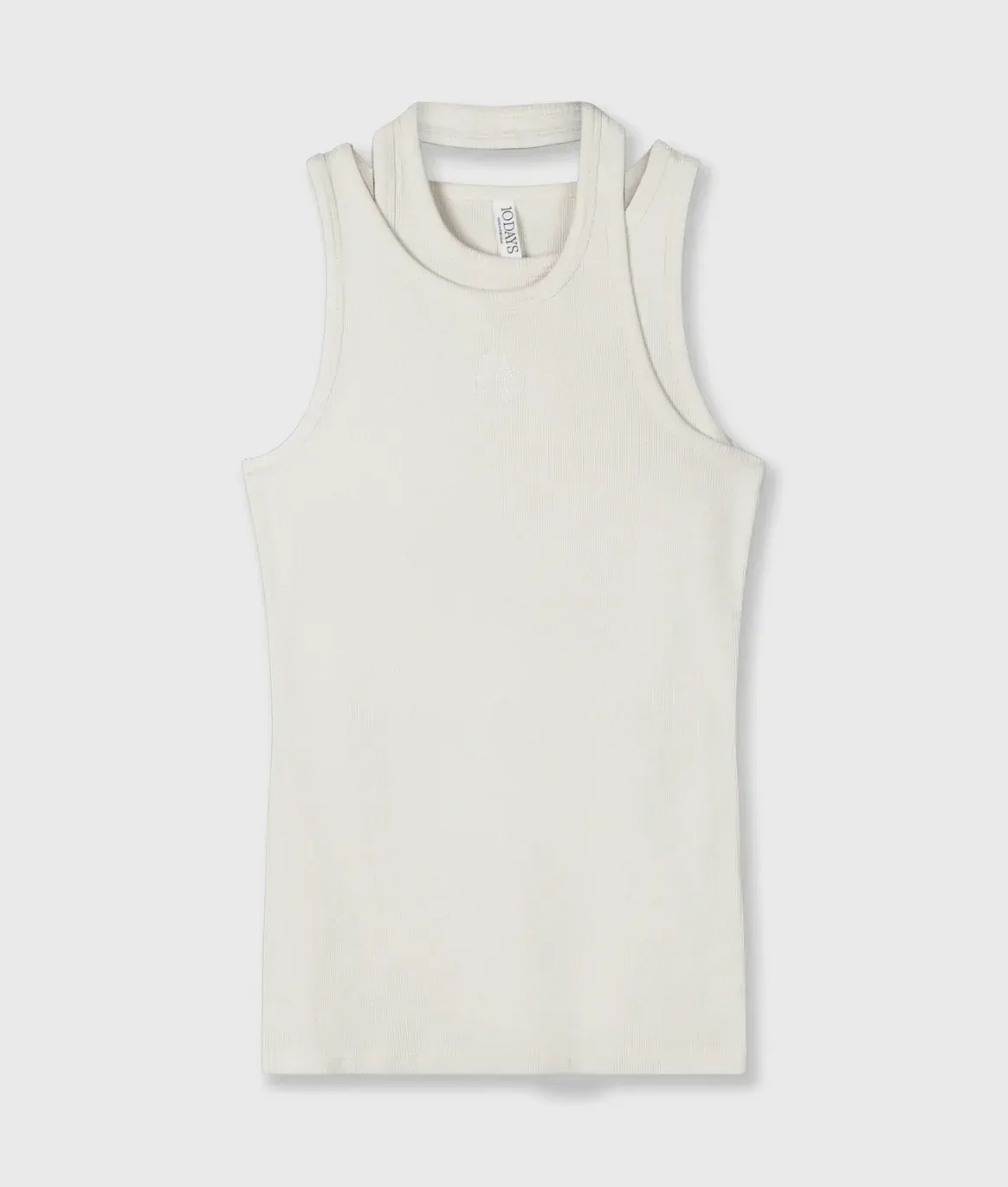 10 Days A-symmetric Rib Top/GOTS Ecru