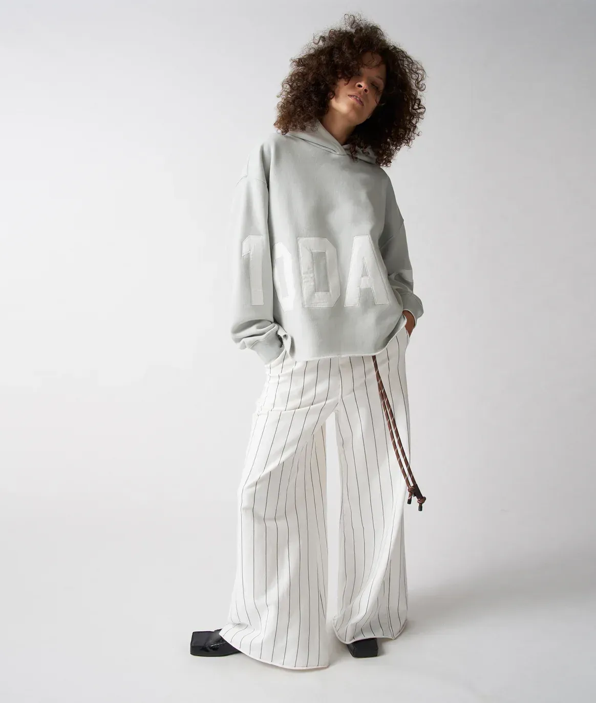 10 Days Wide Jogger Pinstripe Ecru