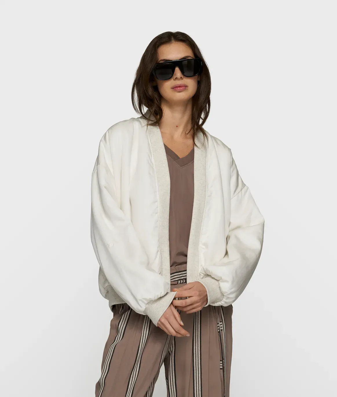 10 Days Fleece Bomber Soft White 10 Days Fleece Bomber Soft White