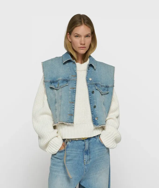 10 DAYS Cropped Denim Gilet