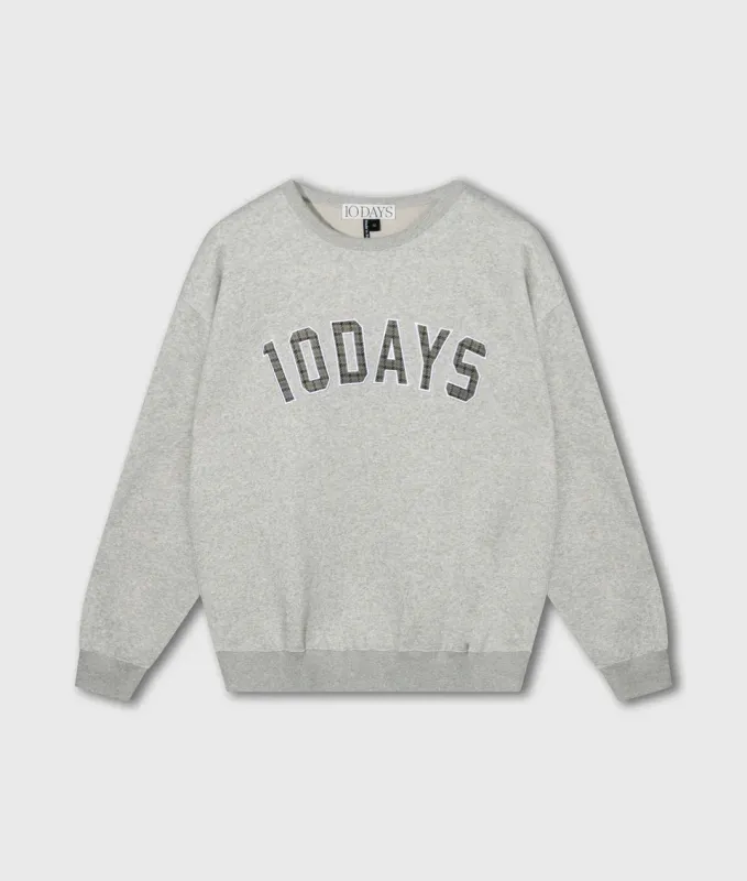 10 DAYS Statement Sweater Logo Light Grey Melee