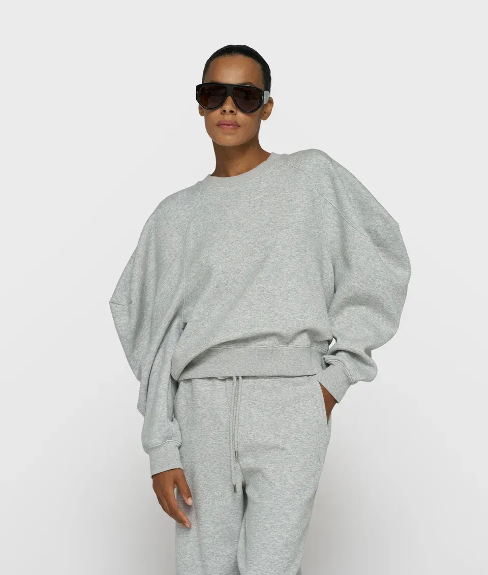 10 DAYS Puff Sleeve Sweater Neoprene Grey Melee 10 DAYS Puff Sleeve Sweater Neoprene Grey Melee