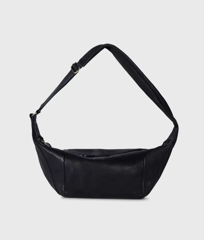 10 DAYS Leather Banana Bag Black