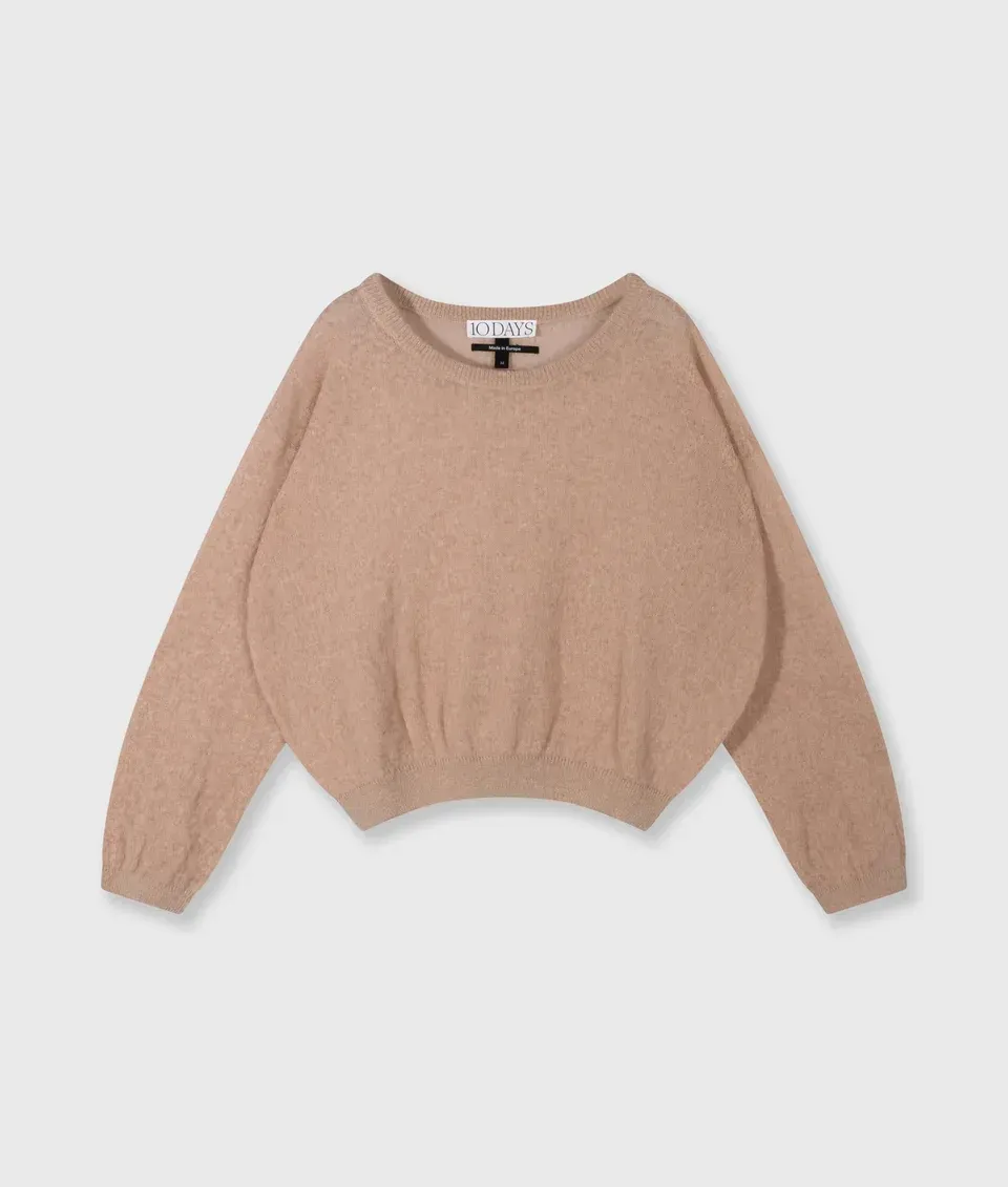 10 DAYS Thin Knit Sweater Light Fudg