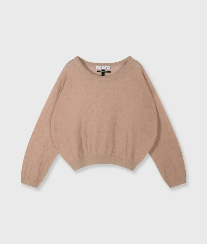 10 DAYS Thin Knit Sweater Light Fudg