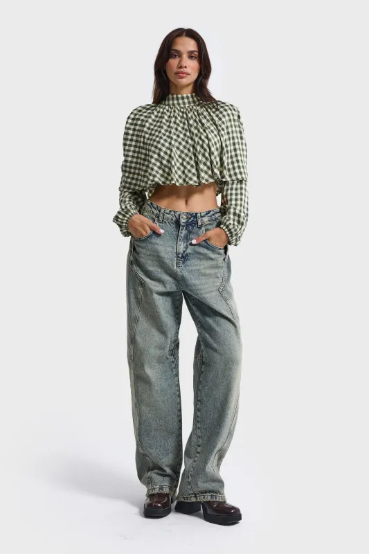 Jeans Barrel Mid Rise