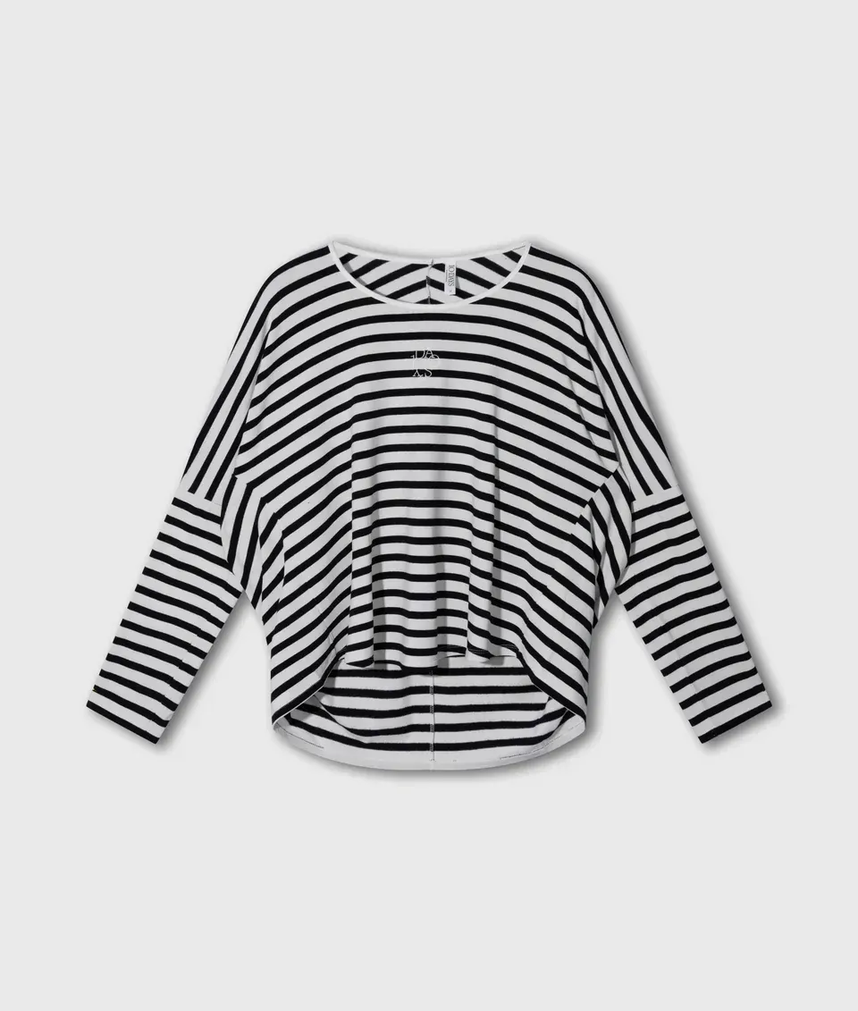 10 DAYS Long Sleeve Modal Stripes Ecru/Black 10 DAYS Long Sleeve Modal Stripes Ecru/Black