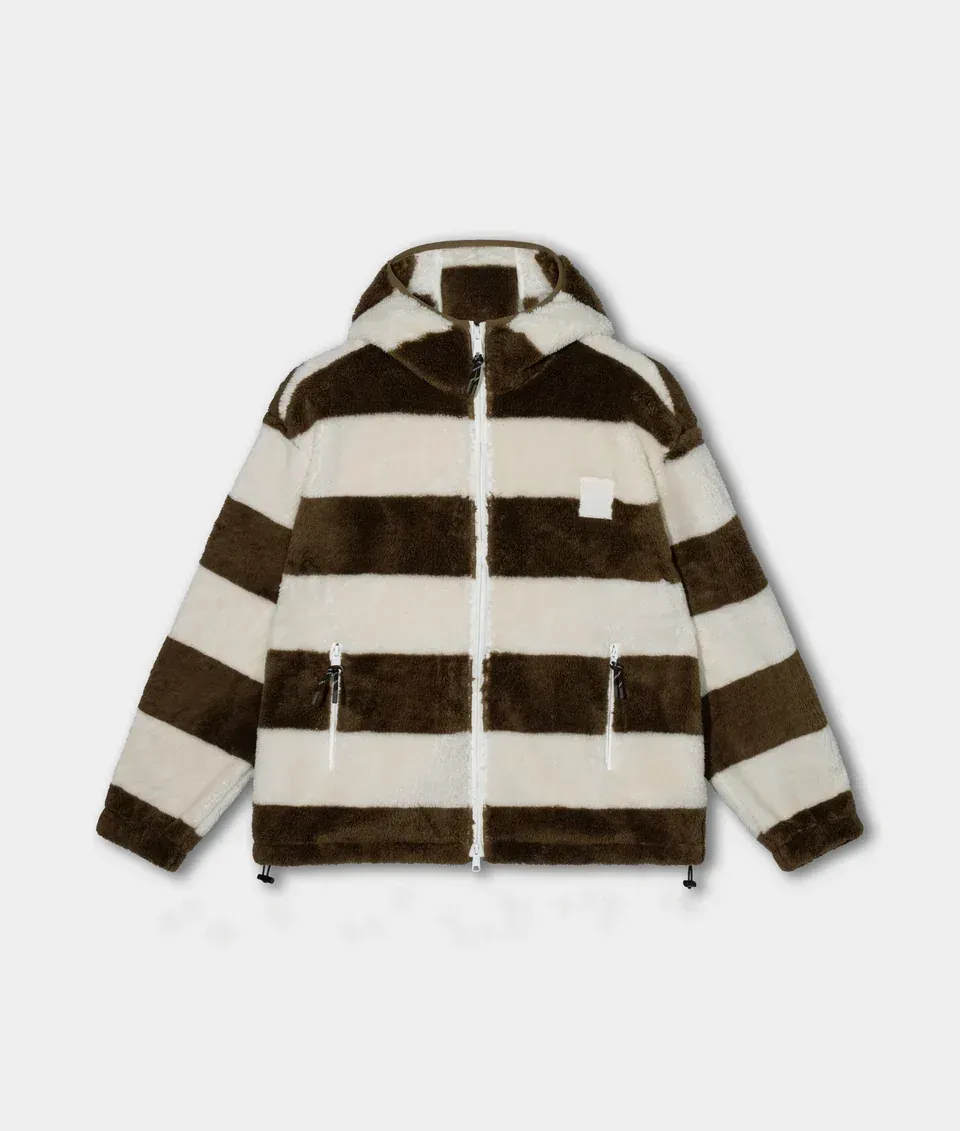 10 DAYS Teddy Zip Hoodie Stripes Pearl/Brown 10 DAYS Teddy Zip Hoodie Stripes Pearl/Brown