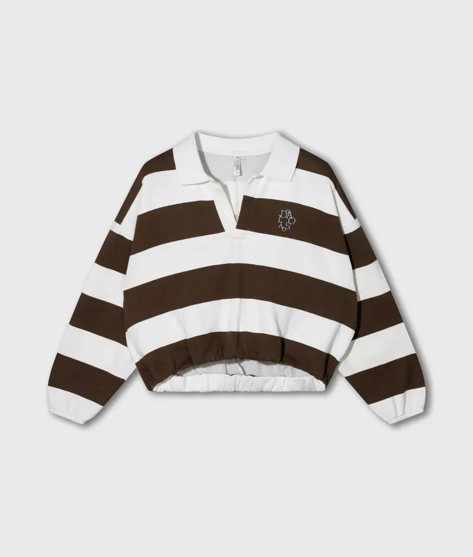 10 DAYS Baseball Balloon Sweater Ecru/Brown 10 DAYS Baseball Balloon Sweater Ecru/Brown