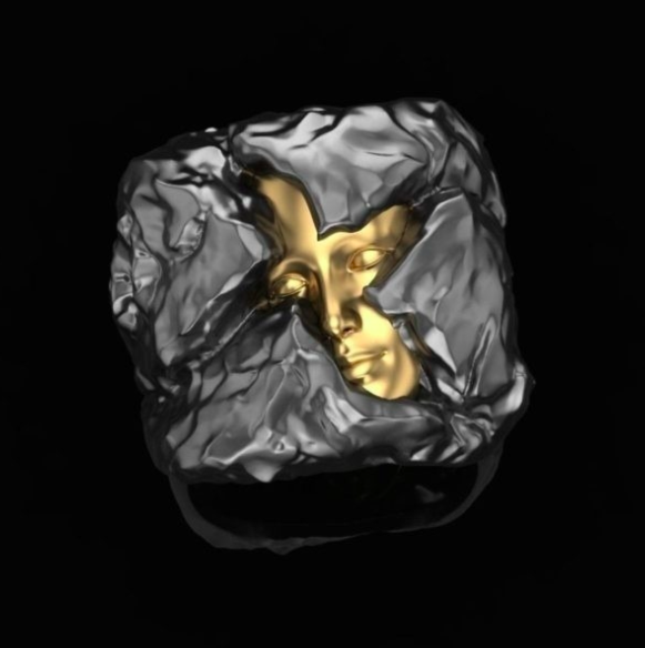 925 Sterling Silver Ladies & Gents Ring - 2 Colors 18k White Gold or Black Gold - Ancient Greek Statue