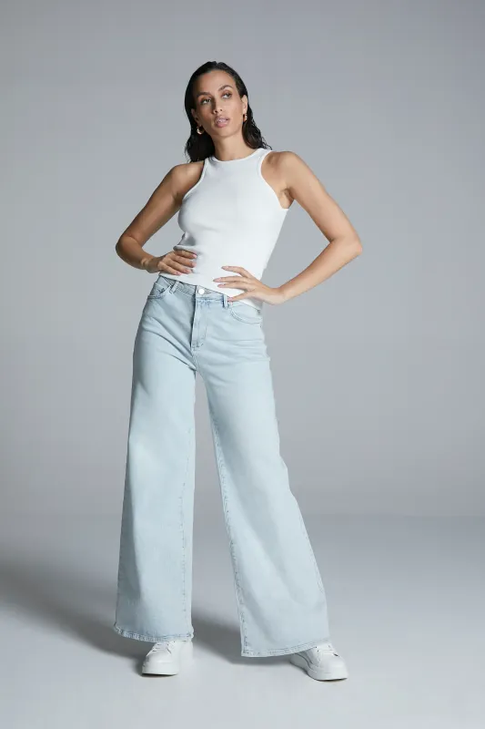 Homage to Denim - Rosie Extra Wide Leg Jeans - Light Blue