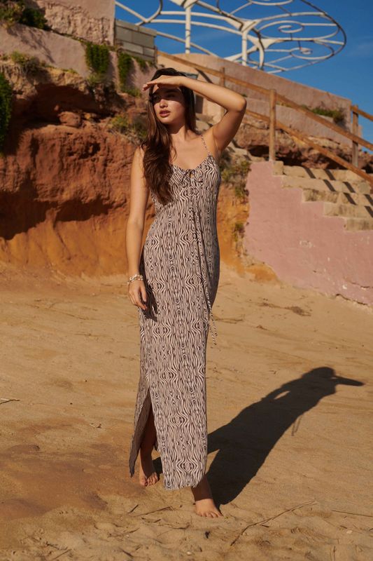Isla Ibiza - Spaghetti Dress Long - Print