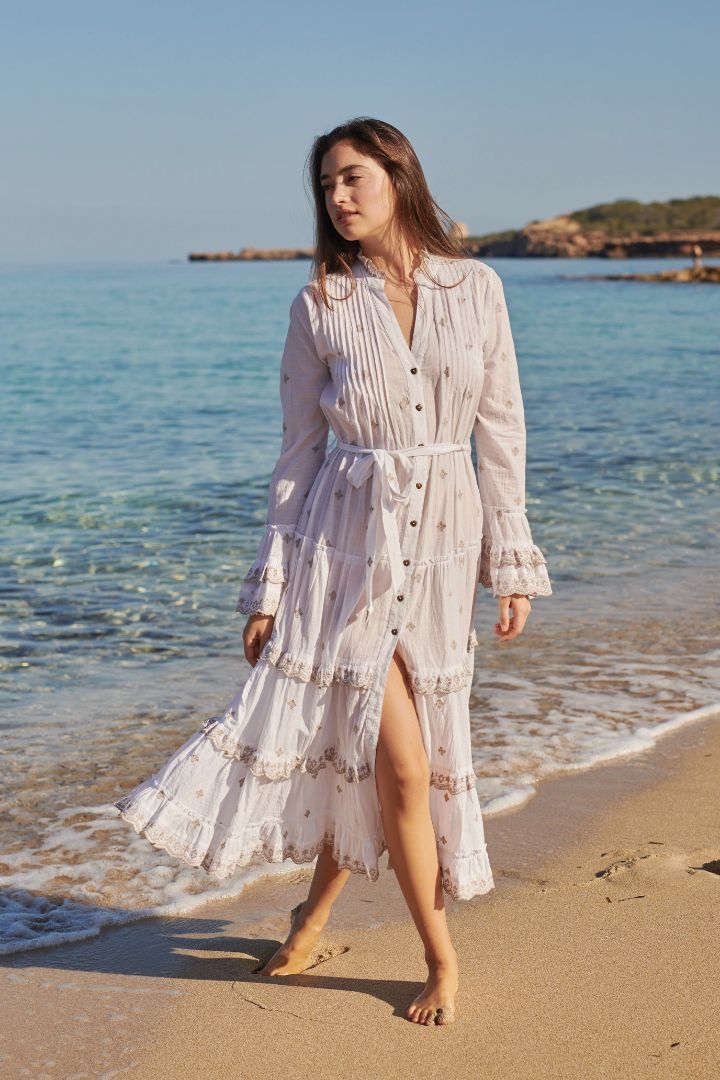 Isla Ibiza - Dress Embroidery - White