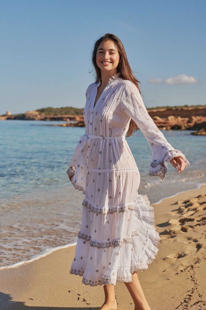 Isla Ibiza - Dress Embroidery - White