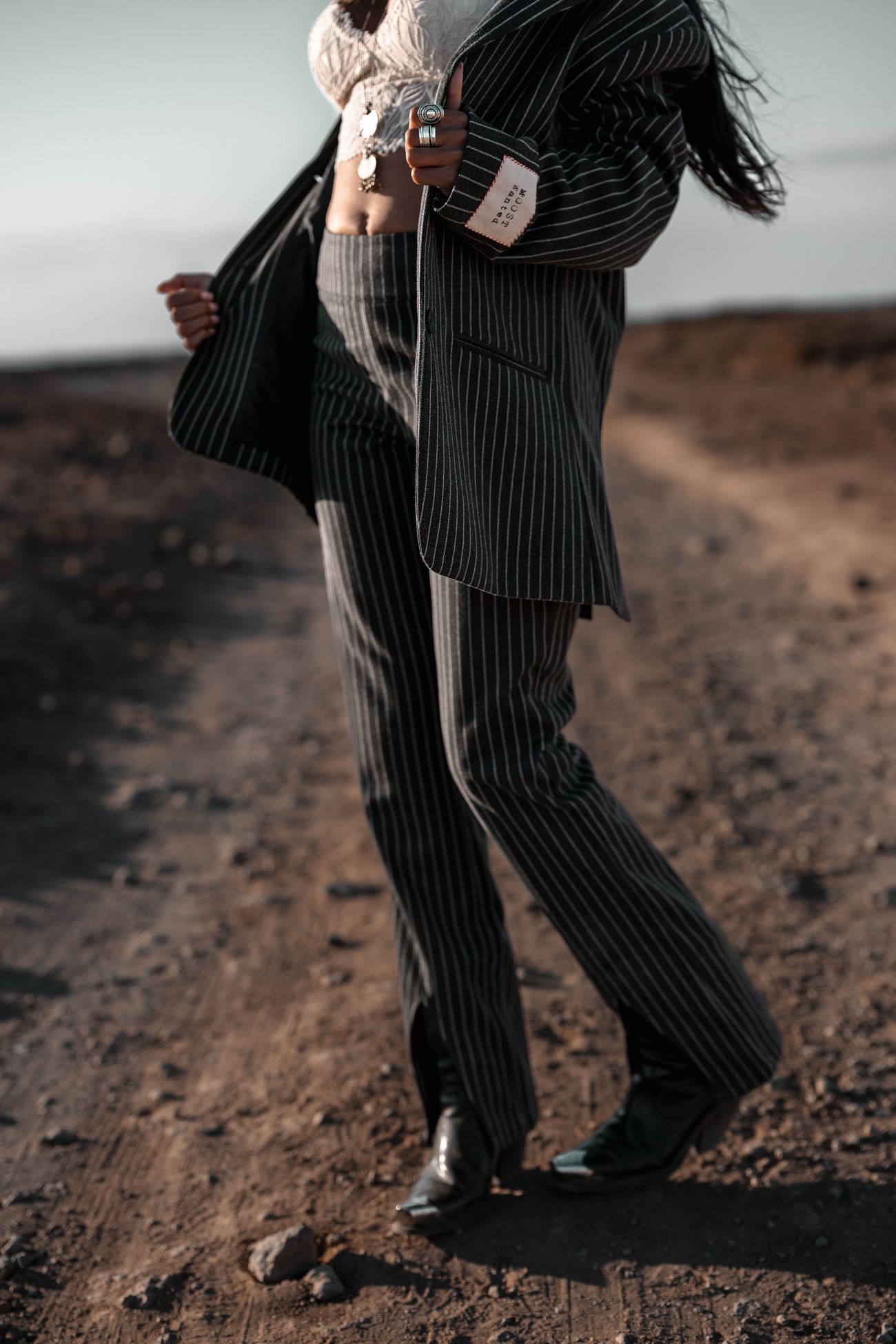 MOOST WANTED -Linsey Pants - Black Stripe