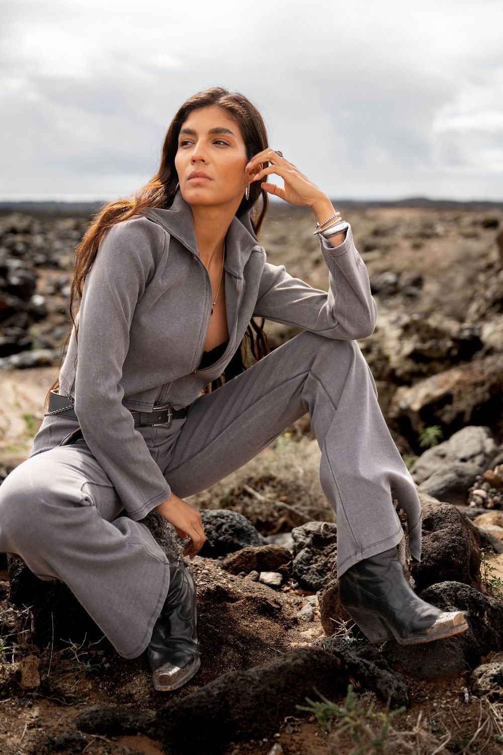 MOOST WANTED - Meghan Rib Pants - Washed Grey