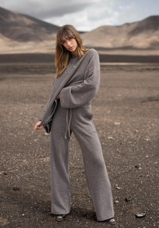 MOOST WANTED - Jaida Pants - Grey Melange