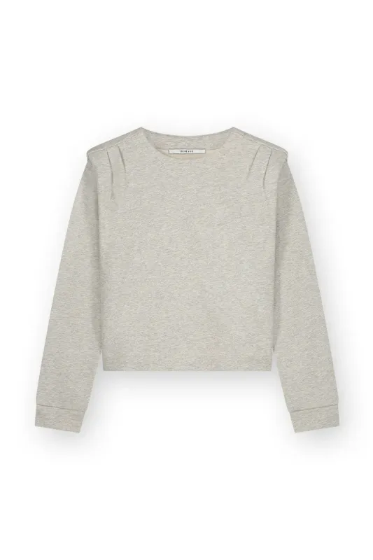 Homage to Denim - Sweater with shoulder detail - Ecru Melange