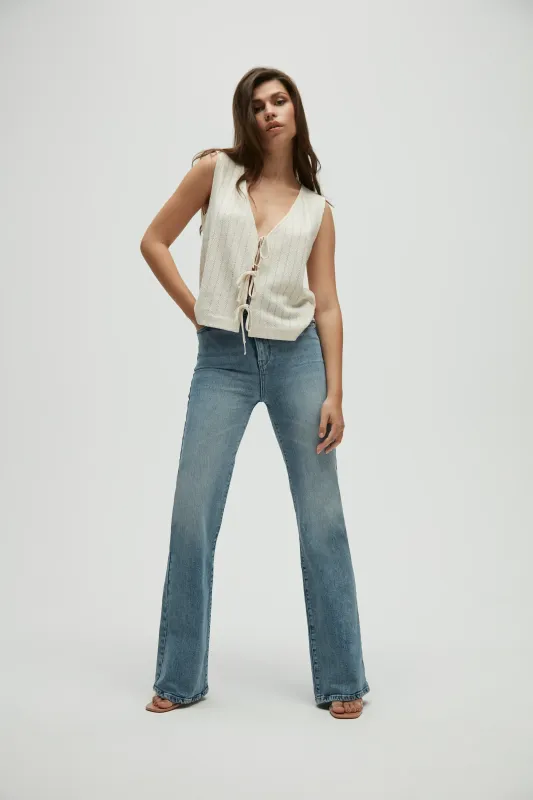 Homage to Denim - Elisa Wide Leg Jeans  - Mid Wash