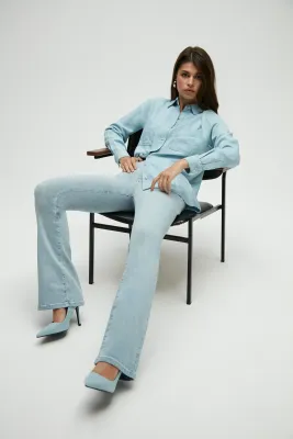 Homage to Denim - Jane Flared Jeans - Light Bright Blue Homage to Denim - Jane Flared Jeans - Light Bright Blue