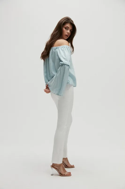 Homage to Denim - Sarah Stretchy Straight Jeans - White (alleen 25,26 & 30)