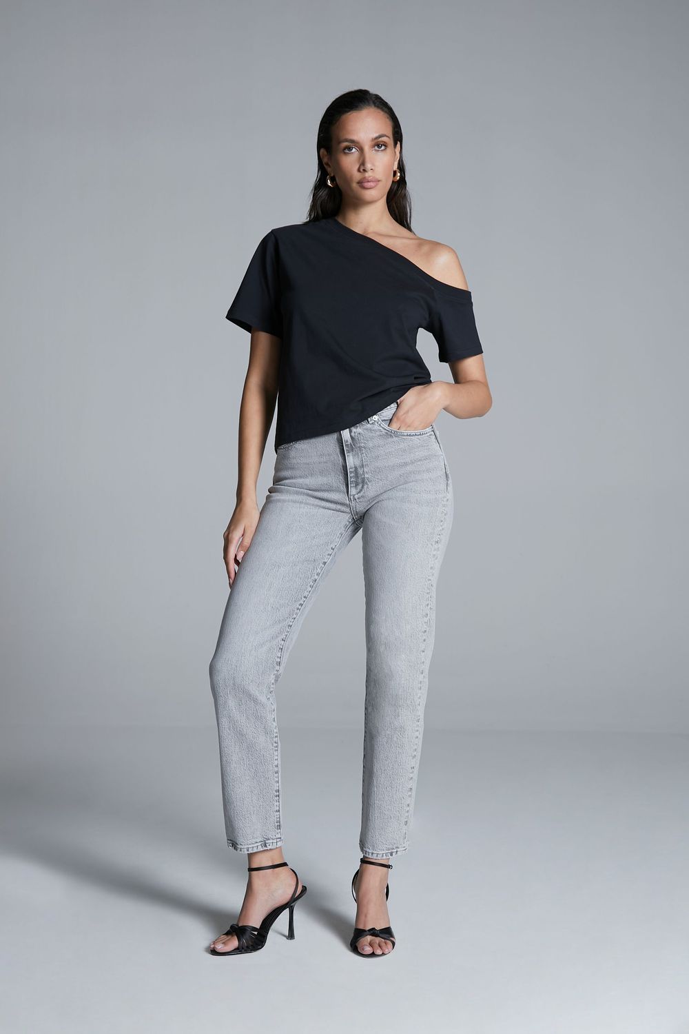 Homage to Denim - Scotti Relaxed Straight Jeans - Light Grey