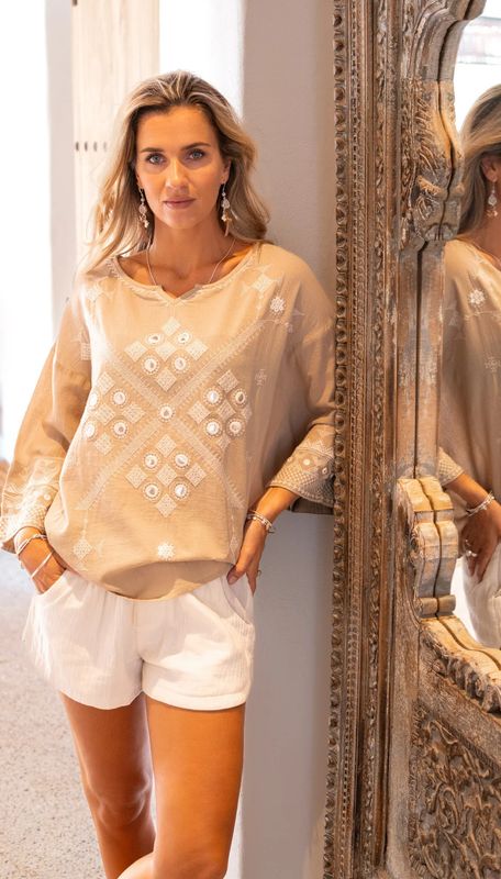 IBZmode - Top Naluna Sundara - Light Taupe