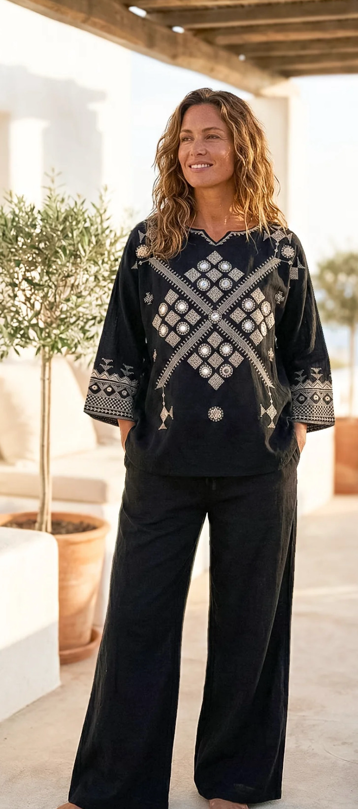 IBZmode - Pantalon Agar Bordado - Black