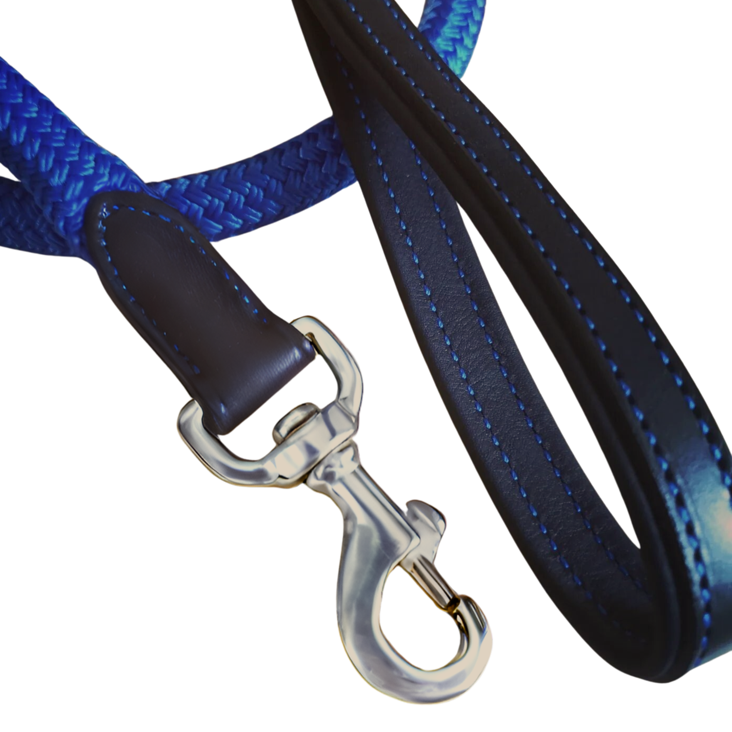 Laisse confort : corde et poignée en cuir