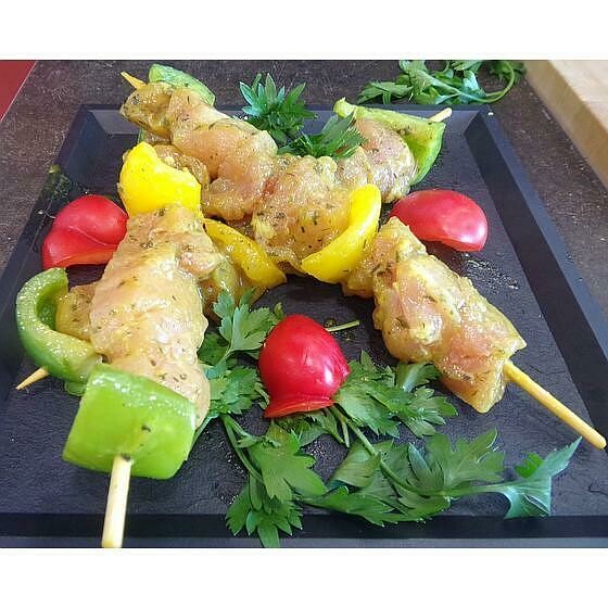 Brochette poulet marinée 24,90 €/kg Prix pour 500 g