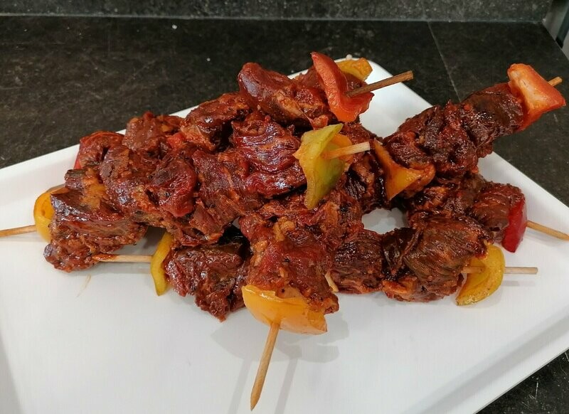 Brochette onglet marinée de bœuf 32.90 €/kg                                              Prix pour 500 g