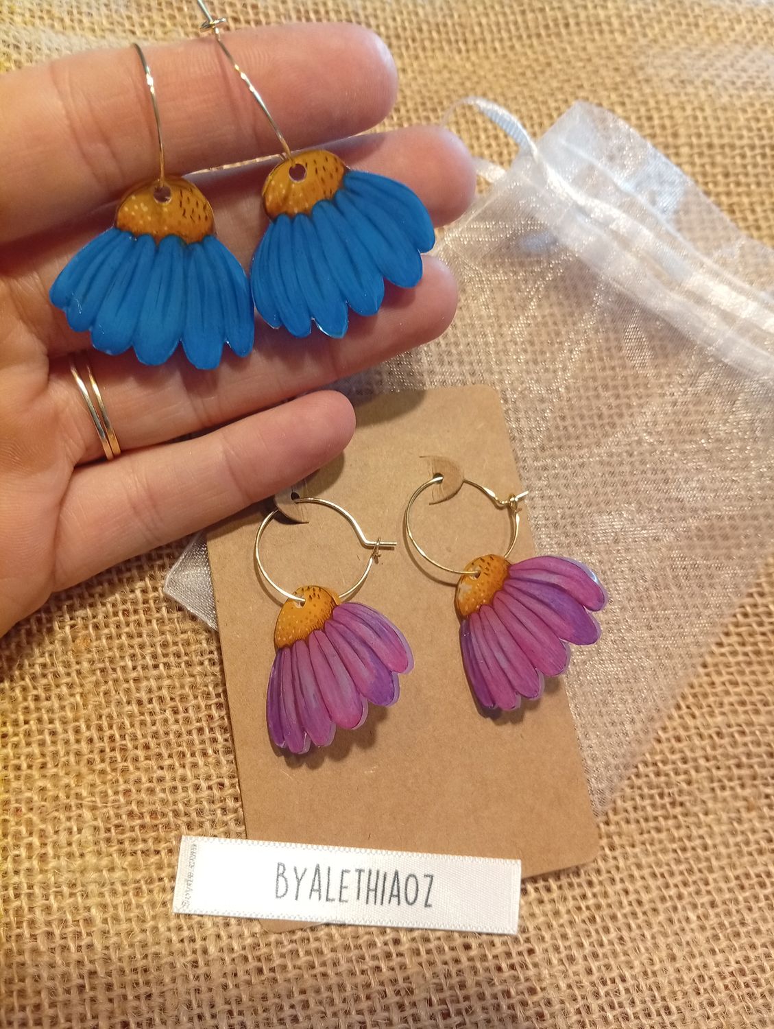 Pendientes Margarita y abejas