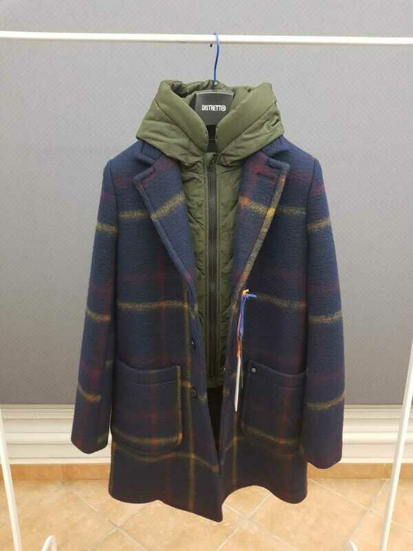 Giacca Picot lana a quadri con interno staccabile