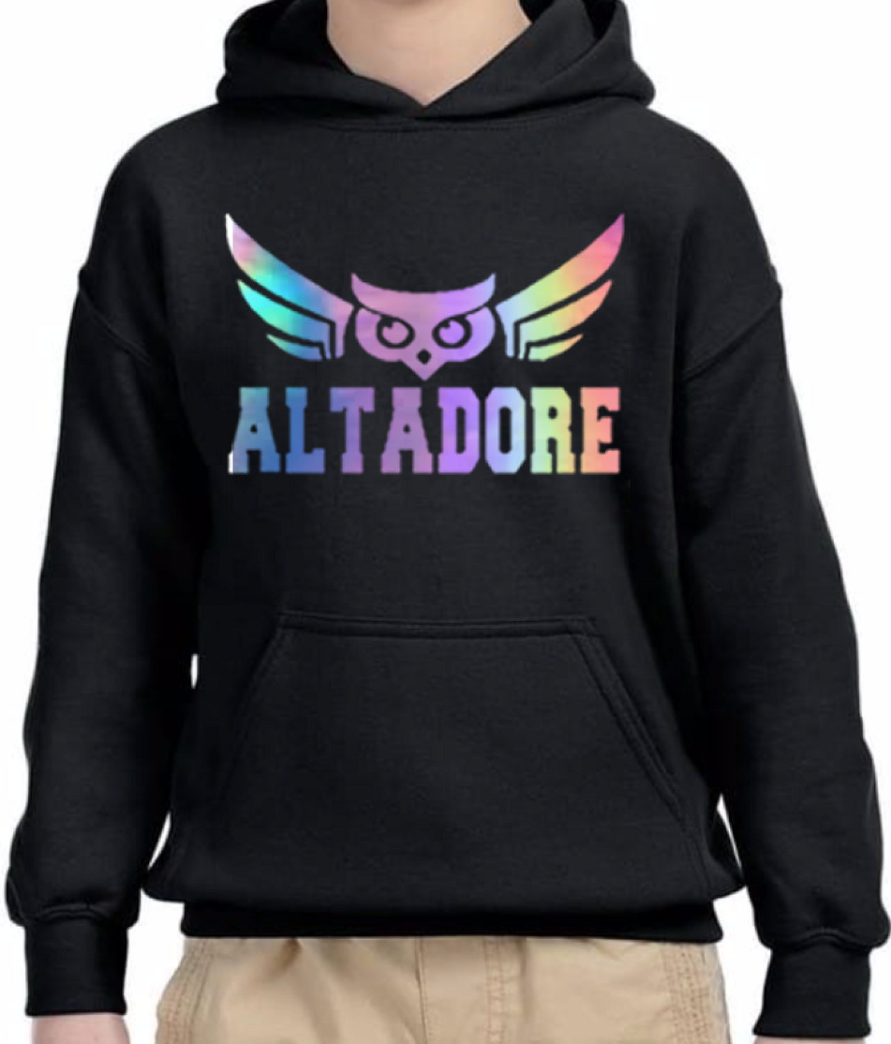 Black Hoodie, holographic Altadore Logo