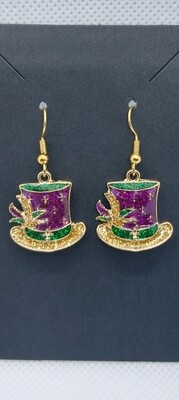 Mardi Gras Earrings - Hat