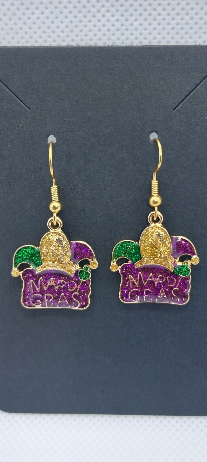 Mardi Gras Earrings - Jester Mardi Gras