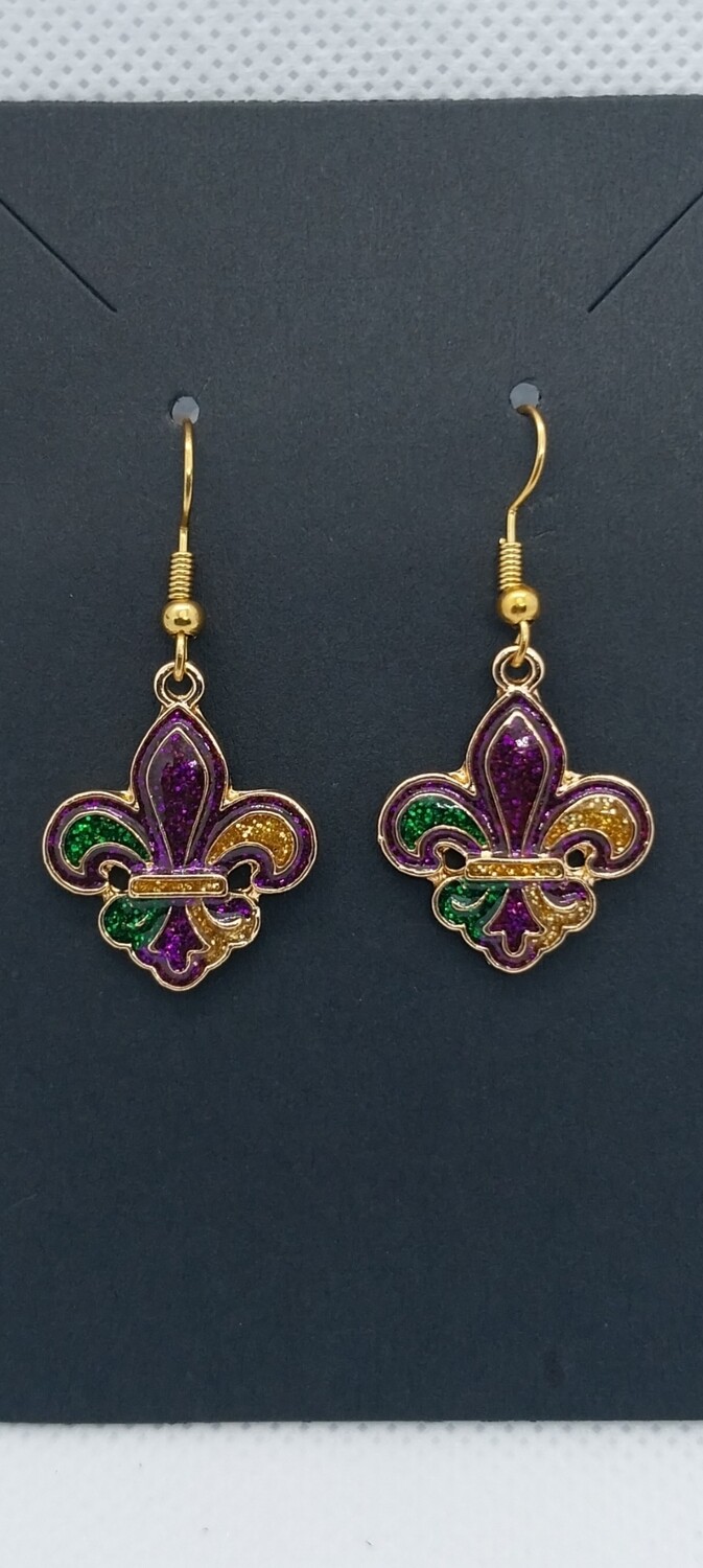 Mardi Gras Earrings - Fleur De Lis