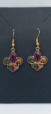 Mardi Gras Earrings - Fleur De Lis