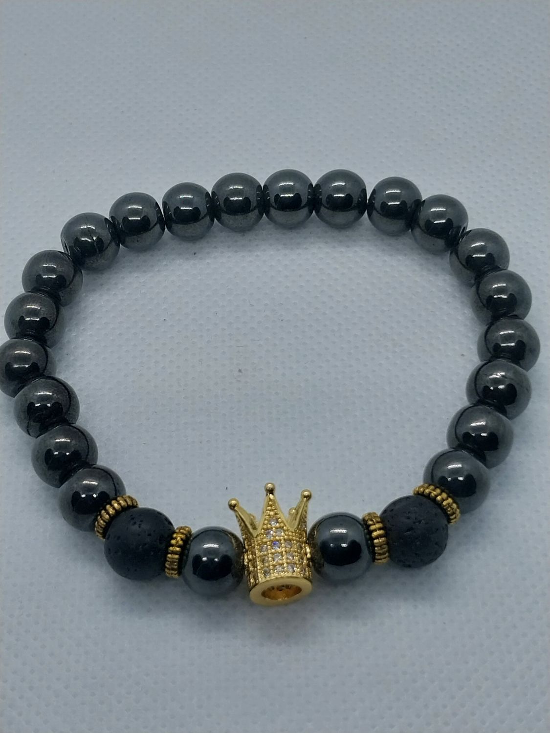 Royalty Hematite Magnetic Bracelet - Gold