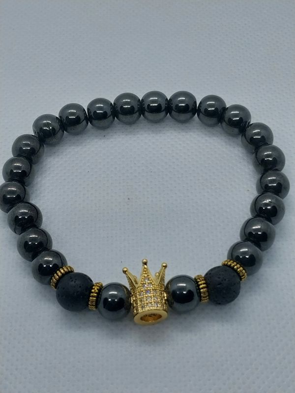 Royalty Hematite Magnetic Bracelet - Gold